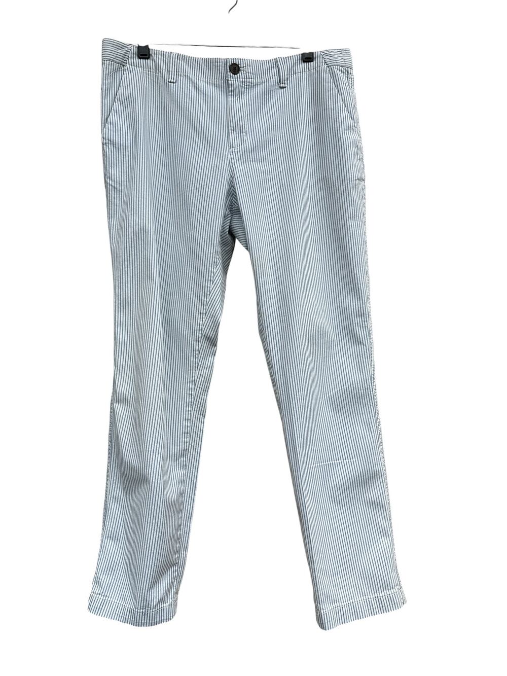 GAP Women's Size 8 Blue White Pinstripe Stretch Cotton Straight Pants Preppy
